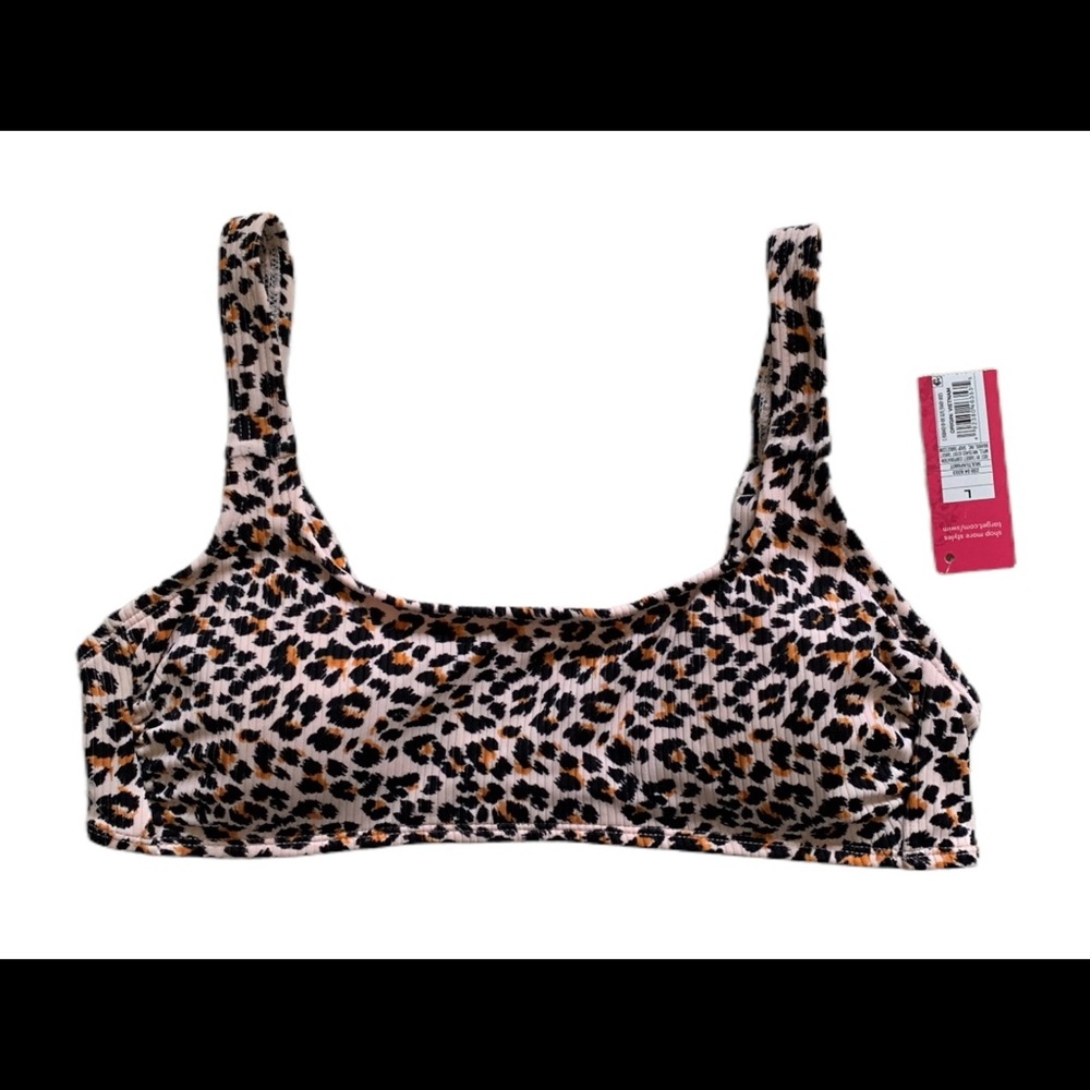 Xhilaration Pink Leopard Print Bikini Top